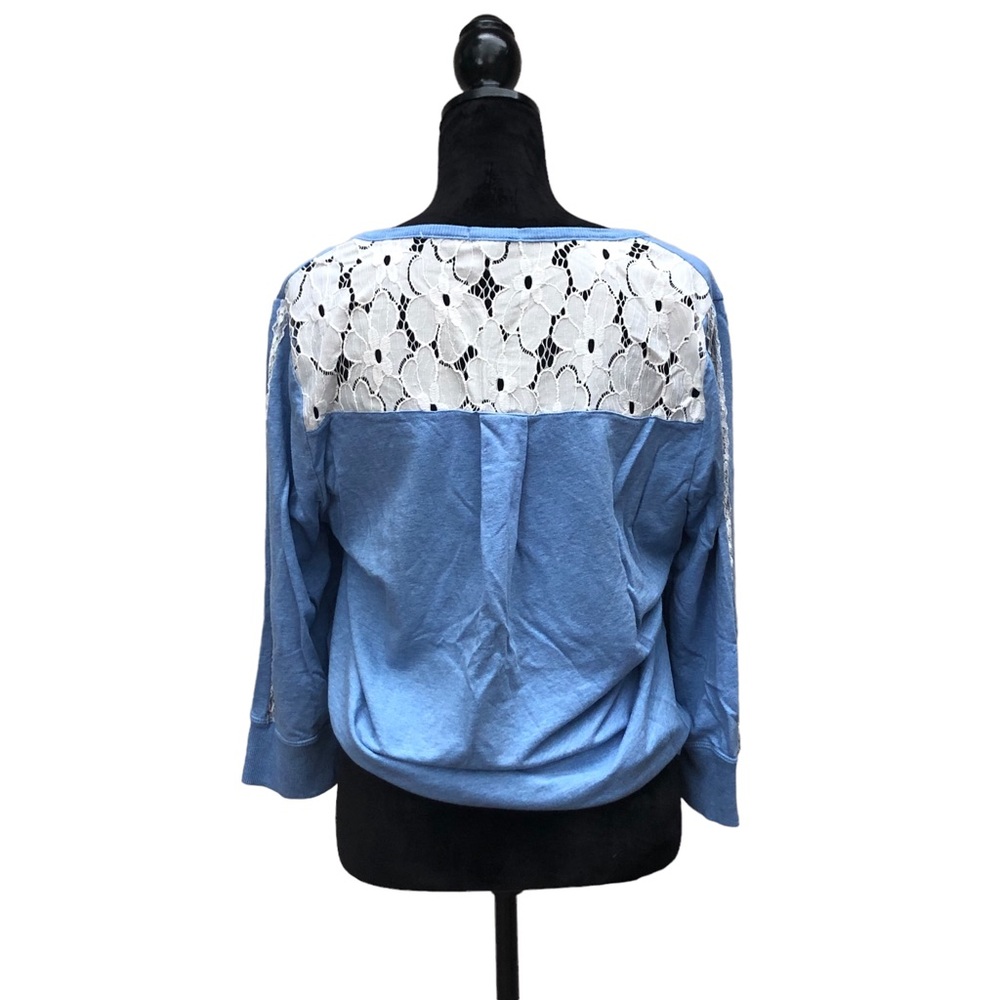 Jane & Bleecker Blue Lace Back Soft Shirt size XL